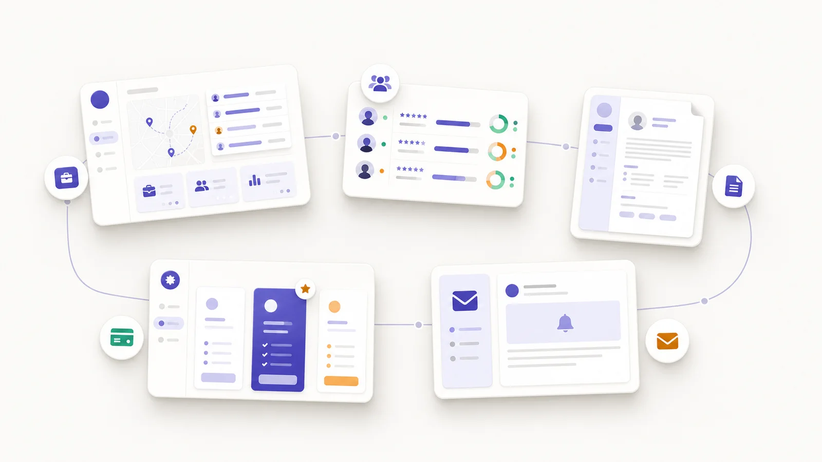AI agent workflow showing role discovery, matching, resume generation, alerts, and plan controls